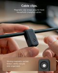 APP11145 - Magnetic Cable Holder | LD103 showing cable clips. magnetic clip wraps around most household charging cables