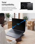 AMP11115 - Slim Fold Laptop Stand | Non-Adhesive LD201-S6 showing total compatibility