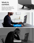 AMP11115 - Slim Fold Laptop Stand | Non-Adhesive LD201-S6 showing work in comfort
