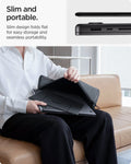 AMP11117 - Slim Fold Laptop Stand | Non-Adhesive | Black LD201-S8 showing slim and portable