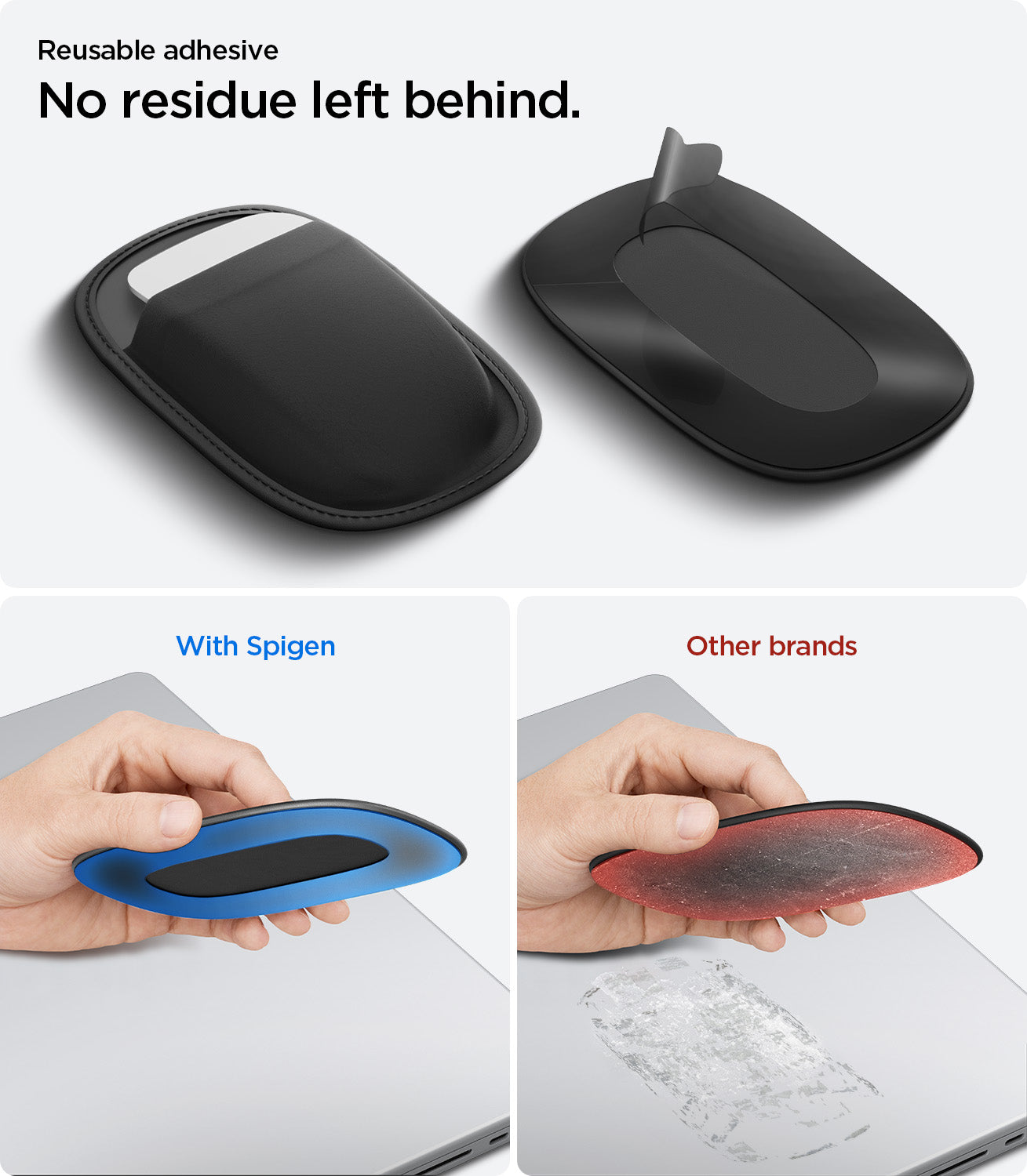 APP11227 - Laptop/Tablet Mouse Holder | LD220 in Black showing no residue left behind