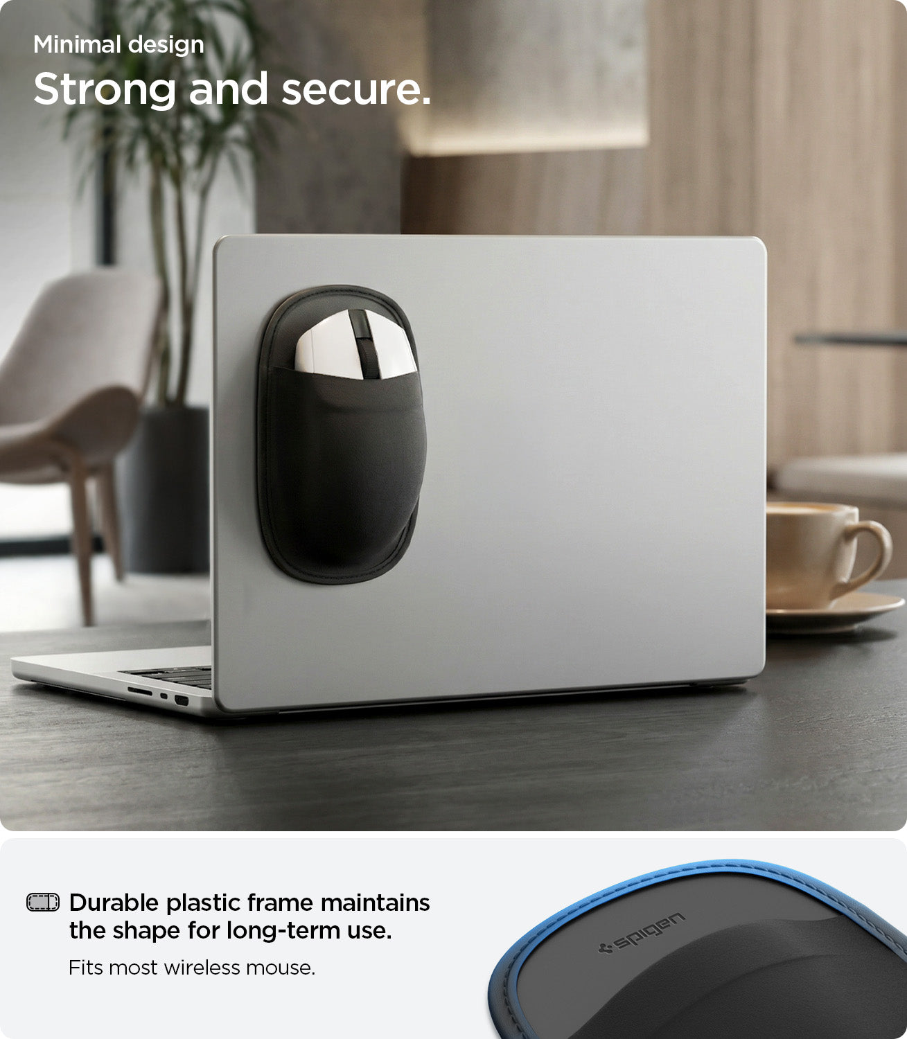 APP11227 - Laptop/Tablet Mouse Holder | LD220 in Black showing strong and secure