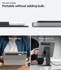 APP12219 - Apple Pencil Holder | LD222 Black showing the slim pencil holder attached to tablets with and without a case