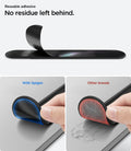 APP12219 - Apple Pencil Holder | LD222 Black showing the reusable adhesive backing of the pencil holder and a comparison of residue after removal