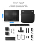 AHP11401 - Clamp Pegboard Side Organizer | LD406 showing included pegboard organizer components with storage accessories, clamps, hooks, rail, and pouch