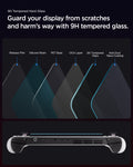 AGL09773 - Lenovo Legion Go S Glas.tR SLIM in Clear showing the 9H Tempered Hard Glass. Guard your display from scratches and harm's way with 9H tempered glass. Release Film, Silicon Resin, PET Base, OCA Layer, 9H Tempered Glass and Anti-Dust Nano Coating
