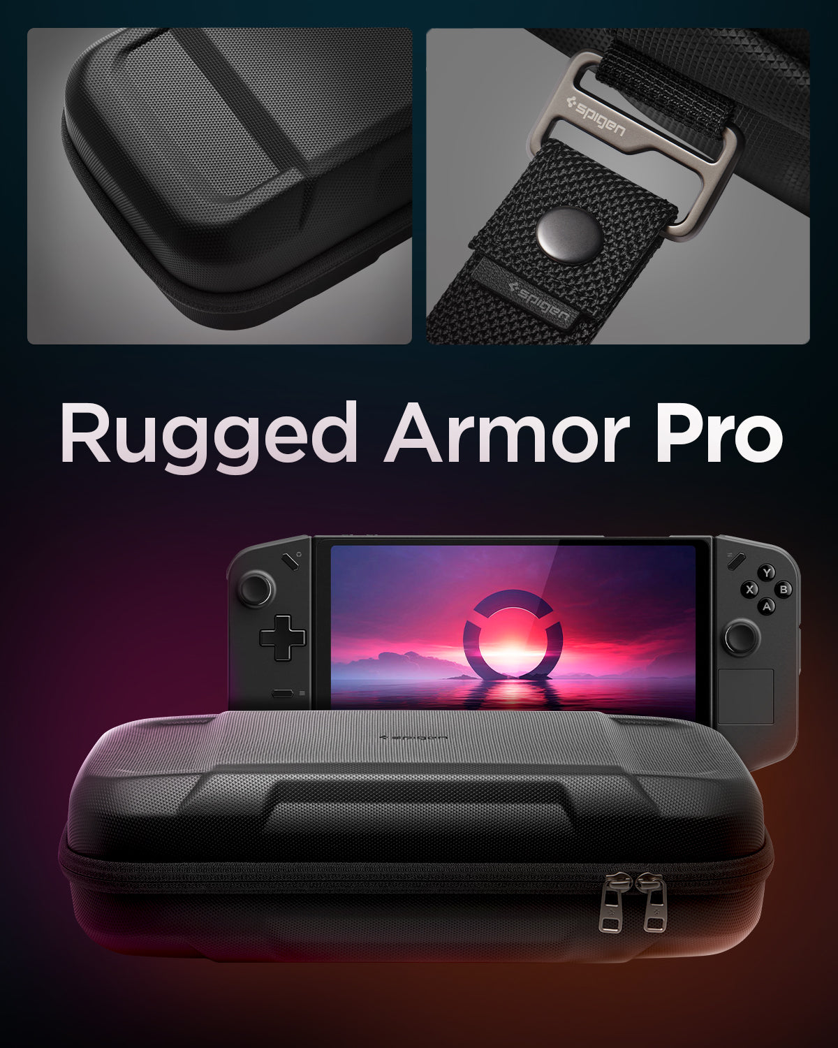 Spigen Rugged Armor Nintendo Switch 2 Hoes met Draagriem Zwart Spigen Rugged Armor Nintendo Switch 2 Hoes met Draagriem Zwart