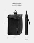AFA11229 - Soft Card Holder | LF300 in Black showing dimension. 4.65 in by 3.31 inch.