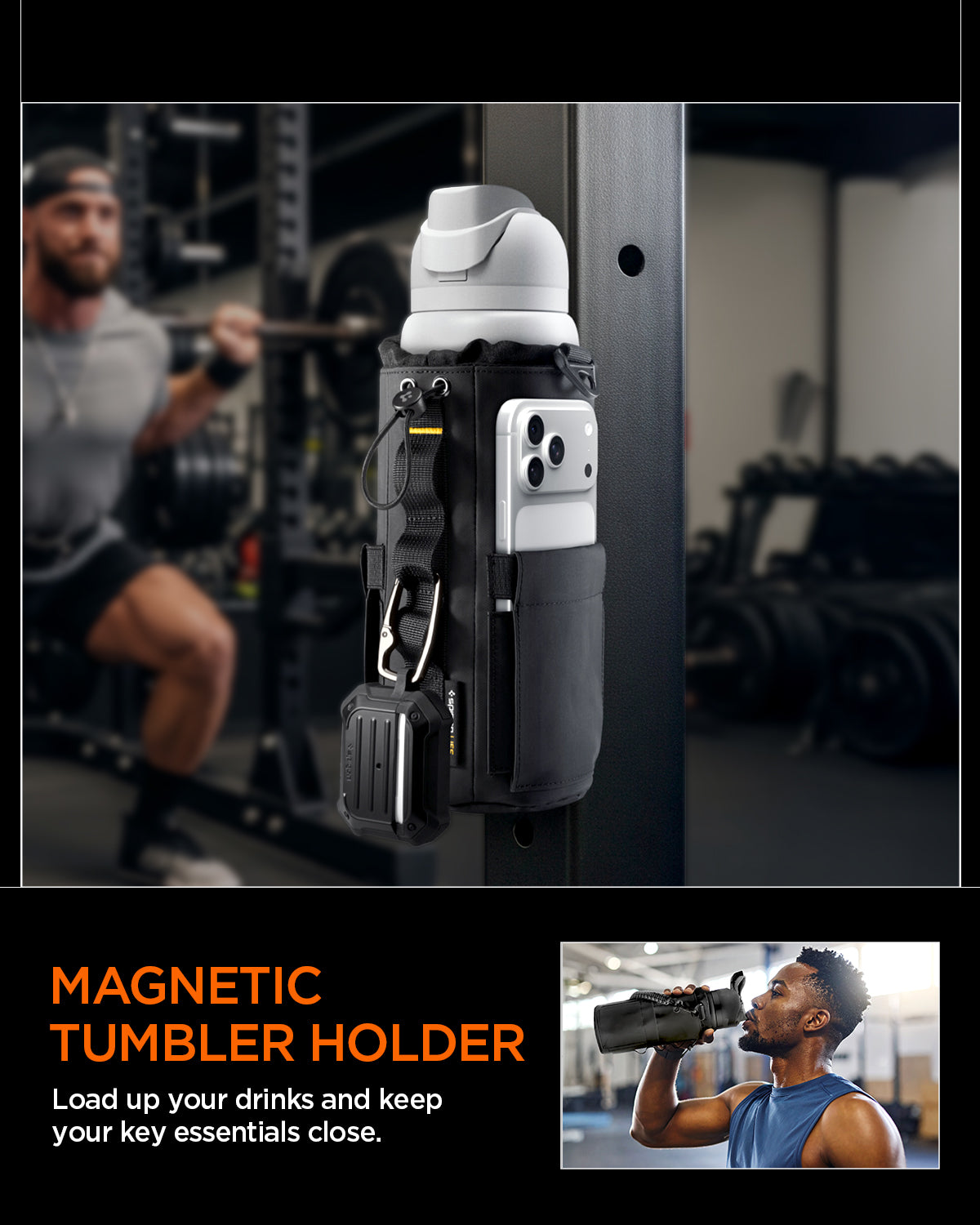 AFA09382 - Tumbler Holder Bag | LF500 showing magnetic tumbler holder. load up your drinks and keep your key essentials close.