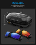 ACS09444 - [LF520] Universal Sunglass Case in Black showing dimensions. 6.83 inch x 3.41 inch x 2.67 inch