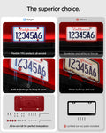 ACP12022 -  License Plate Frame | LP100 in Red showing how it compares to other brands