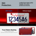 ACP12022 -  License Plate Frame | LP100 in Red showing the sleek protection, prevent your license plate from scratching your car's exterior, premium upgrade, add unique layer of style and protection