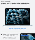 ACS11266 - MacBook Air 15-inch Nano Pop Blueberry Navy showing device compatibility and size guidance for a precise fit