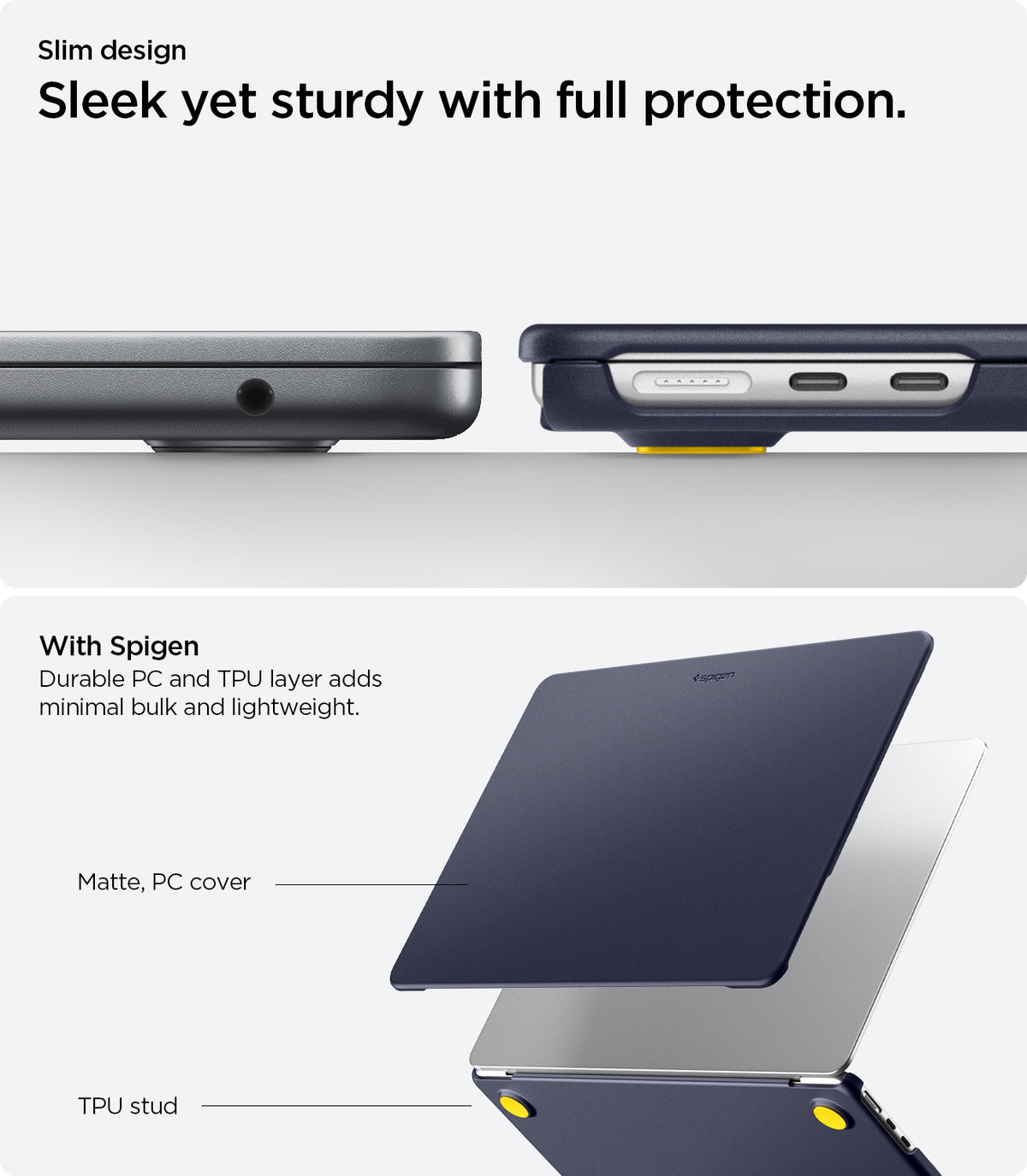 ACS11268 - MacBook Air 13-inch Nano Pop Blueberry Navy showing an elevated base with vent cutouts for optimal airflow