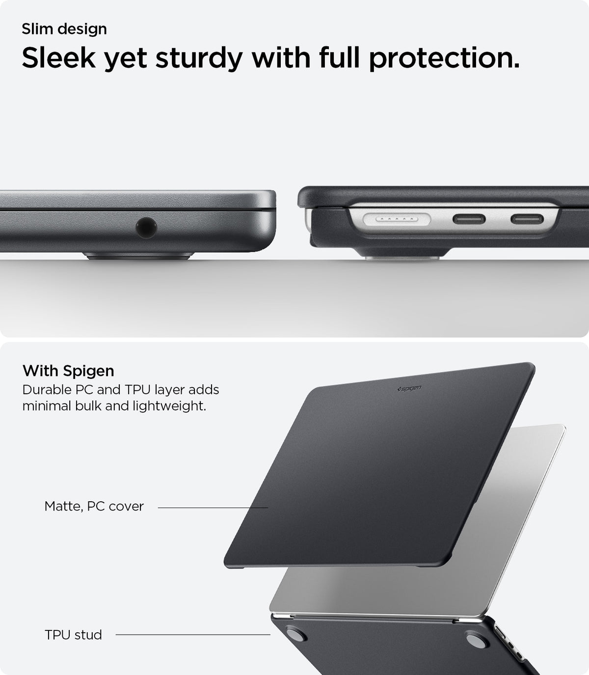 ACS11269 - MacBook Air 13-inch Nano Pop Black Sesame showing an elevated base with vent cutouts for optimal airflow