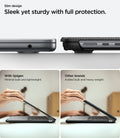 ACS06958 - MacBook Air 15-inch Case Urban Fit in Black showing slim and lightweight Urban Fit MacBook Air case compared to bulkier laptop cases