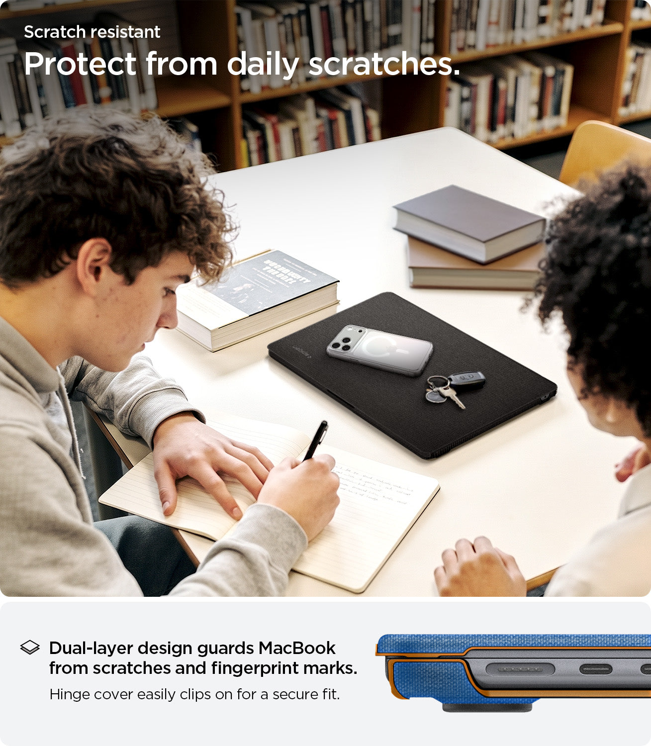 ACS06958 - MacBook Air 15-inch Case Urban Fit in Black showing scratch-resistant MacBook Air case protecting against daily scratches and fingerprints