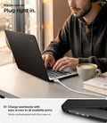 ACS06958 - MacBook Air 15-inch Case Urban Fit in Black showing precise port cutouts on the Urban Fit MacBook Air case with seamless charging access