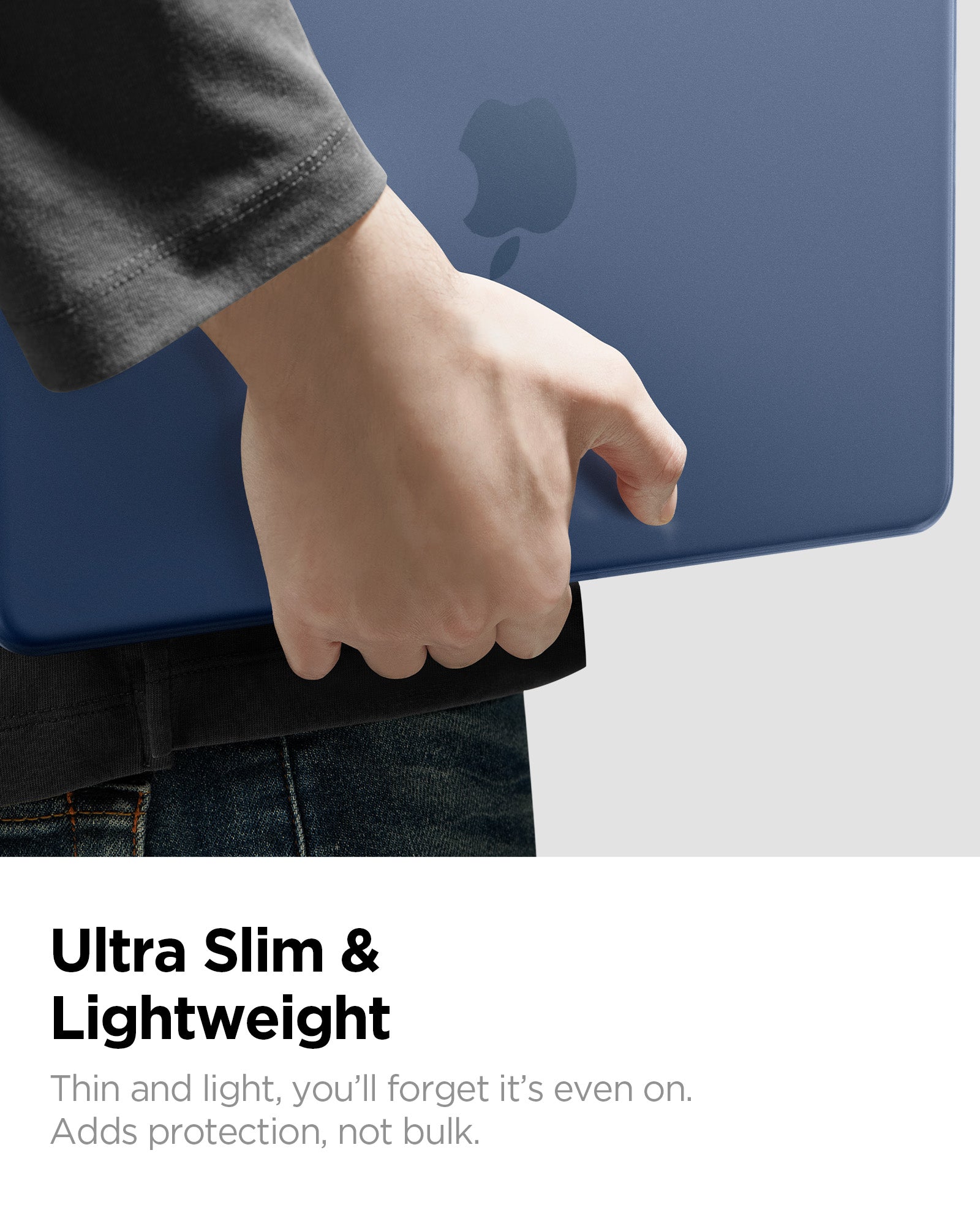 ACS11814 - MacBook Neo 13-inch Air Skin in Frost Indigo showing ultra slim and lightweight.