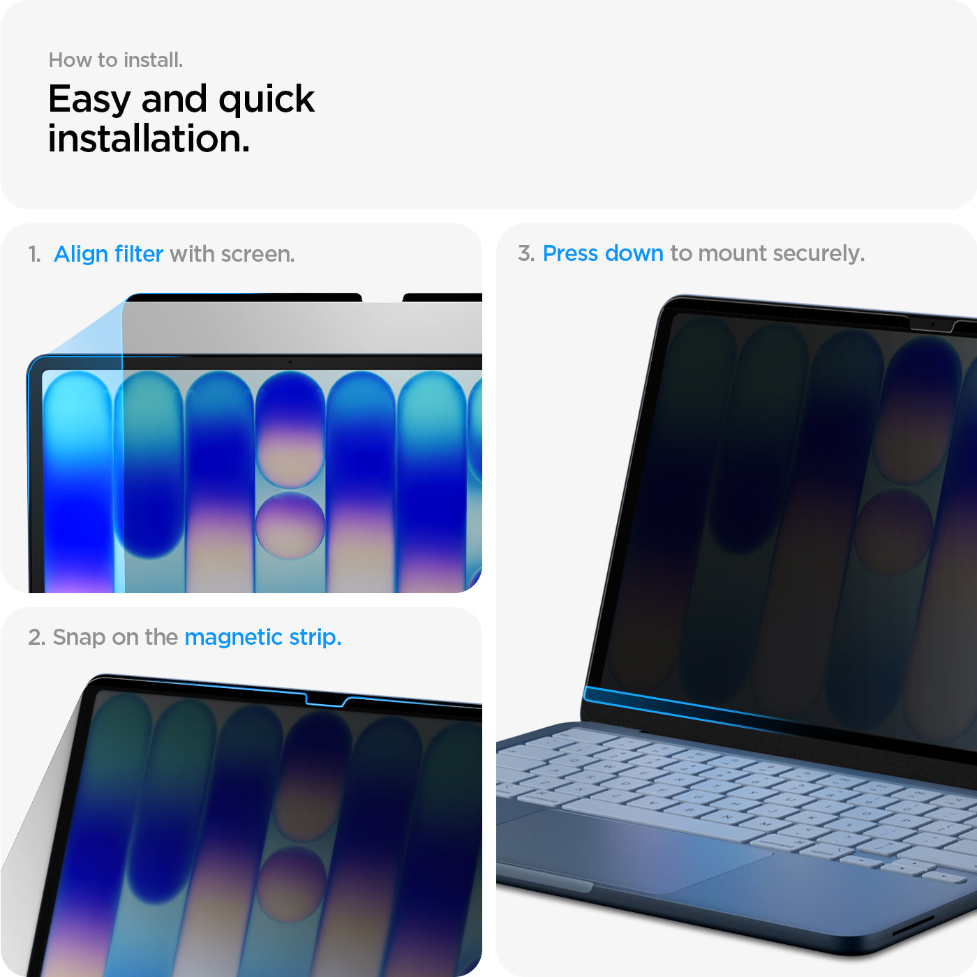 AFL11670 - MacBook Neo Series - Safe View in Privacy showing easy and quick installation