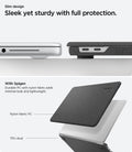 ACS11541 - MacBook Neo 13-inch Urban Fit in Black showing a slim laptop case with nylon fabric construction and TPU studs for protection and stability