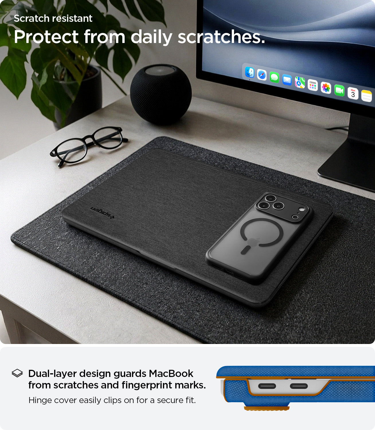 ACS11541 - MacBook Neo 13-inch Urban Fit in Black showing a dual layer laptop case designed to protect against daily scratches and fingerprint marks