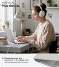 ACS11542 - MacBook Neo 13-inch Urban Fit in Heather Gray showing precise cutouts for easy access to charging ports while keeping the laptop case on