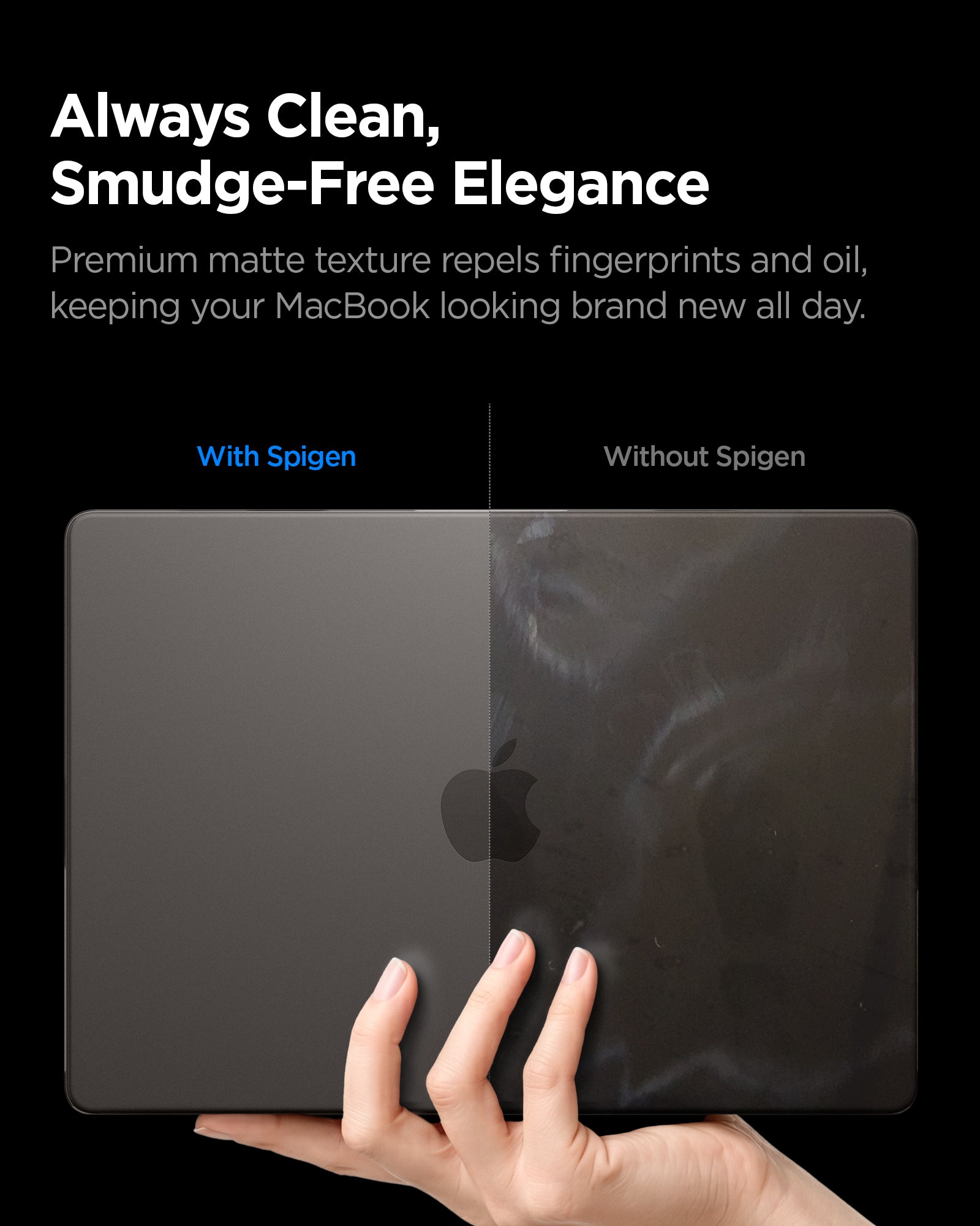 ACS11527 - MacBook Pro 16-inch Air Skin in Frost Black showing always clean, smudge free elegance