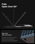 ACS11527 - MacBook Pro 16-inch Air Skin in Frost Black showing fully open over 90 degree