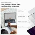 AGL04233 - MacBook Pro 16-inch (2023) GLAS.tR SLIM in Clear showing the scratch resistant. 9H glass protects screen against daily scratches with Anti-dust Nano Coating, Tempered Glass, Anti-Scattering Film and Release Film