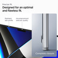 AGL04233 - MacBook Pro 16-inch (2023) GLAS.tR SLIM in Clear showing the precise fit. Designed for an optimal and flawless fit. Maintains slim profile, Uncompromised webcam quality