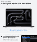 ACS11271 - MacBook Pro 14-inch Nano Pop Blueberry Navy showing device compatibility and size guidance for a precise fit