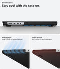 ACS04211 - MacBook Pro 16-inch Case Urban Fit in Black showing stay cool with the case on