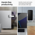 AMP06049 - S312 OneTap Monitor / Laptop Mount (MagFit) in black showing the hands-free productivity. Quick mount and rotate your phone horizontally and vertically with ease