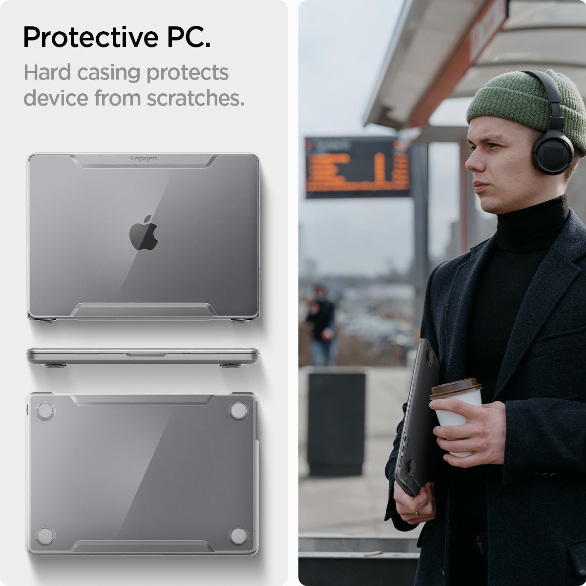 ACS05271 - MacBook Air Case Thin Fit in crystal clear showing the hard casing that protects the device from scratches