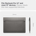 AFA06421 - Spigen Valentinus MacBook Sleeve compatible with MacBook Pro 14 inch and most 13 inch laptops with dimension guide