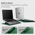 AFA06426 - MacBook Pro 16-inch Valentinus S Laptop Pouch in Jeju Green built in stand feature with high angle and low angle laptop support modes