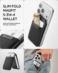 AFA11591 - Slim Fold Card Holder Stand (Mag Fit) | S314-4 in Black showing slim fold MagFit S-314-4 wallet