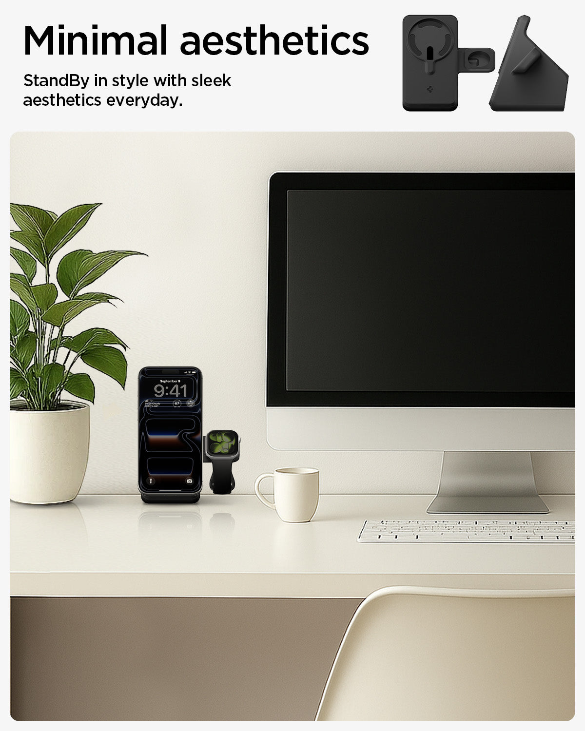 AMP09172 - Magsafe Duo Charger Stand (Mag Fit) in Black
