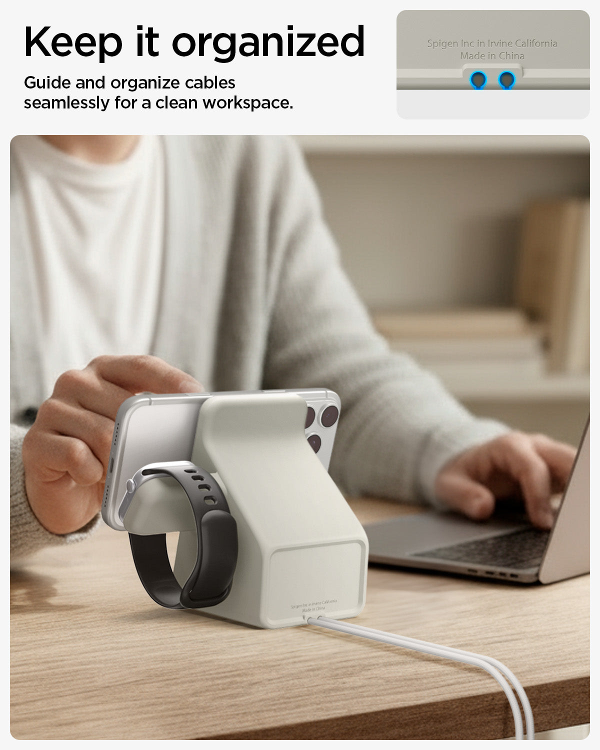 AMP09173 - Magsafe Duo Charger Stand (Mag Fit) in Dune Beige