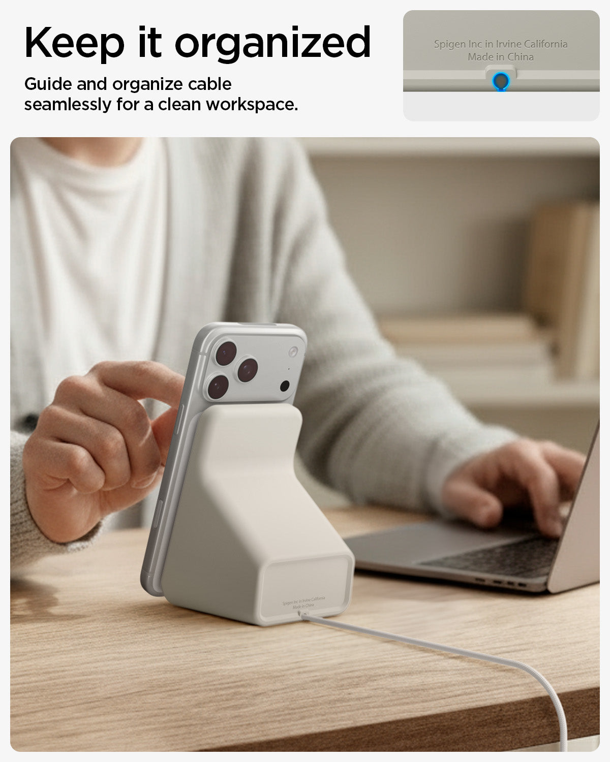 AMP09171 - Magsafe Charger Stand (Mag Fit) in Dune Beige