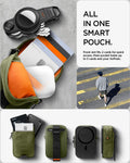AFA11565 - Portable Organizer Pouch Tintap Zip Mag Fit 2 in Olive Green showing all in one smart pouch