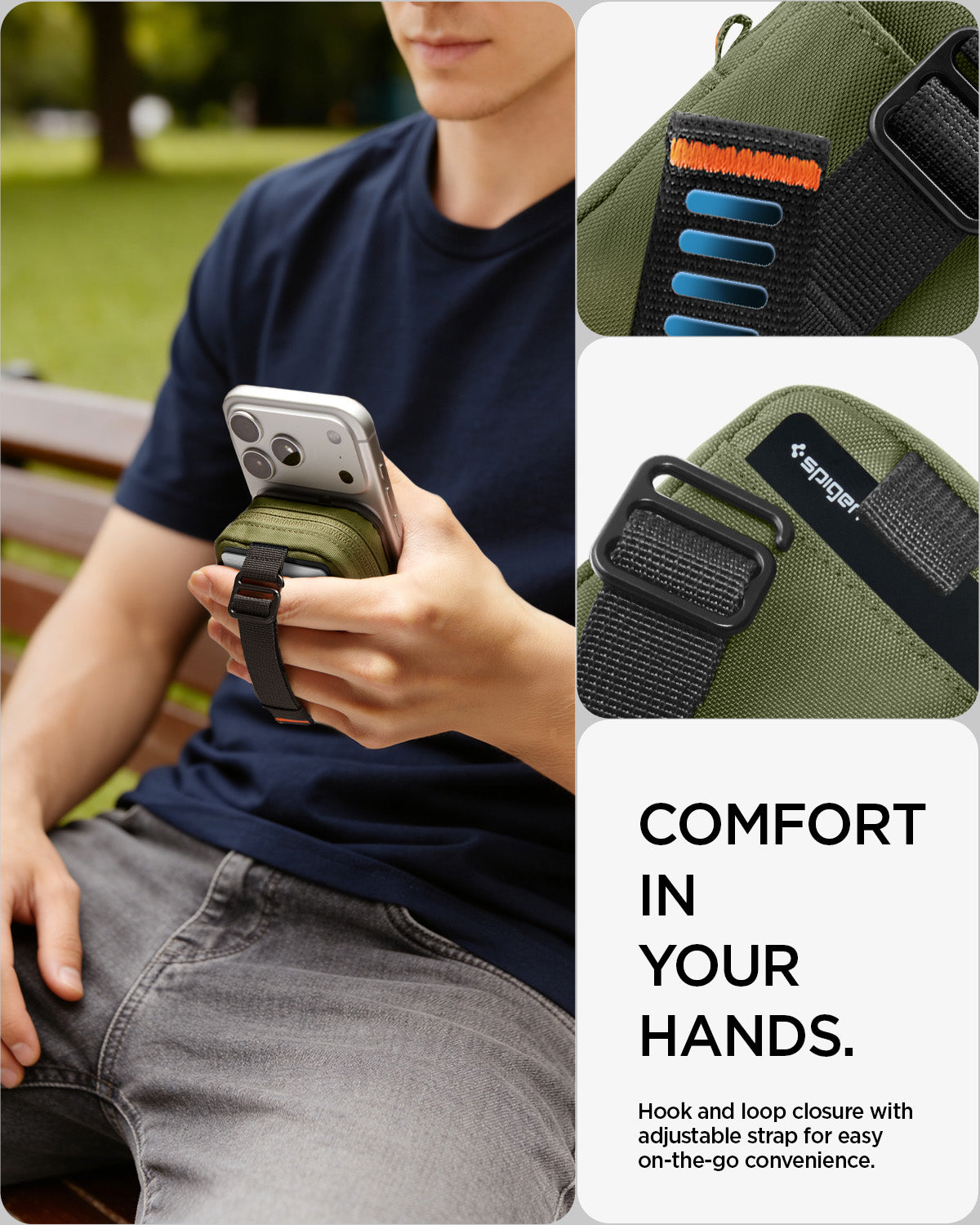 AFA11565 - Portable Organizer Pouch Tintap Zip Mag Fit 2 in Olive Green showing comfort in your hands