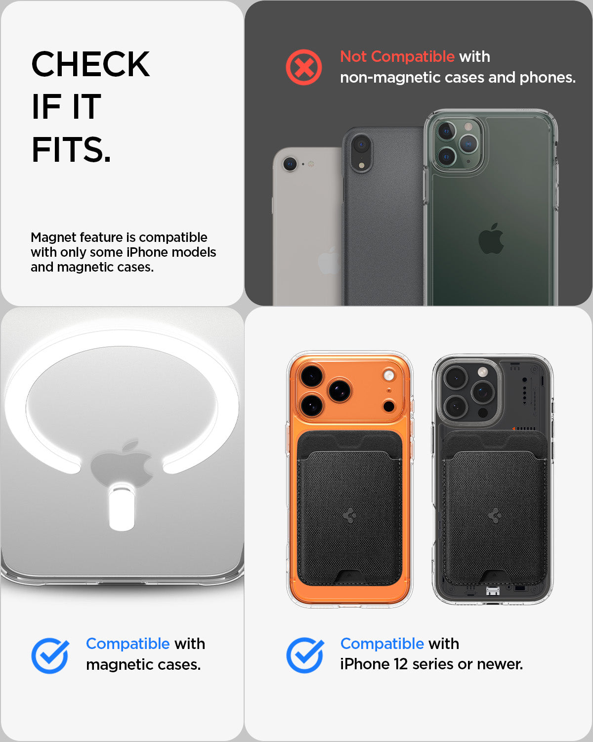 AFA11335 - Spigen MagFit Urban Fit Wallet showing check if it fits