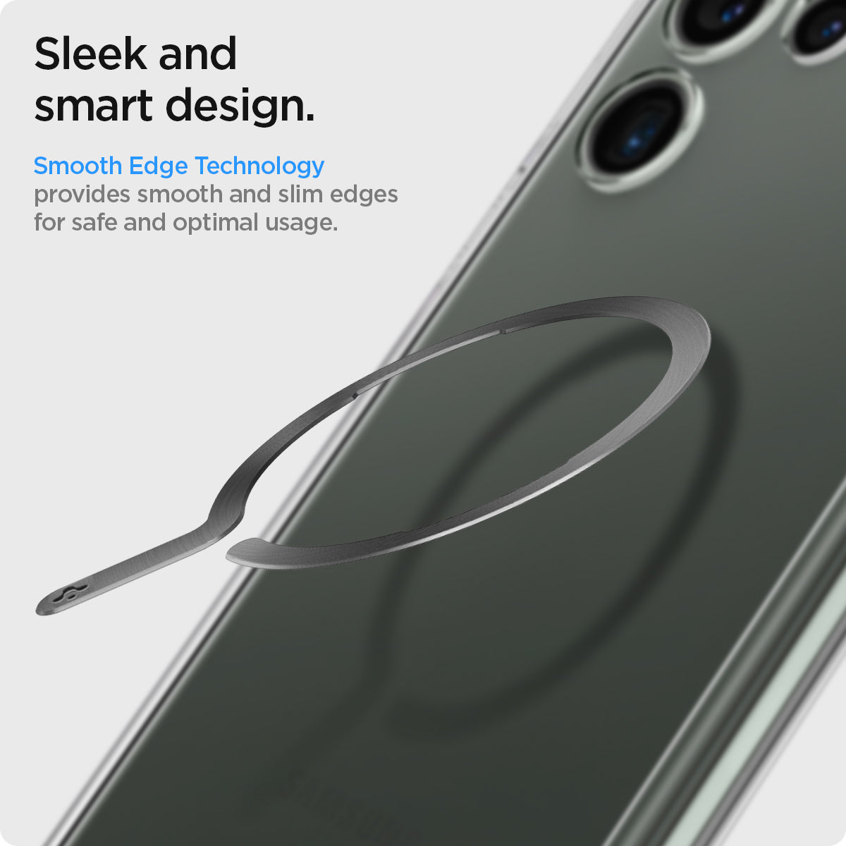 ACP03803 - OneTap MagSafe Metal Plate (MagFit) in matte black showing the sleek and smart design. Smooth Edge Technology provides smooth and slim edge for safe and optimal usage