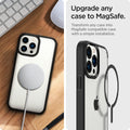 ACP03804 - OneTap MagSafe Metal Plate (MagFit) in carbon showing the upgrade any case to magsafe. transform any case into magsafe compatible case with a simple installation