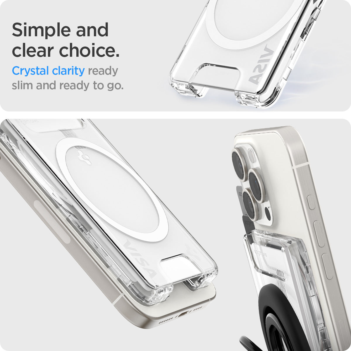 AFA08888 - Ultra Hybrid MagFit+ Wallet (MagFit) in Crystal Clear showing the simple and clear choice. Crystal clarity ready slim and ready to go