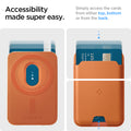 AFA11339 - MagSafe Card Holder Valentinus | 3 Cards (Mag Fit) in Orange showing accessibility made super easy