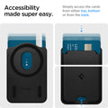 AFA09204 - Galaxy S25 Series MagFit Card Holder Valentinus 3 Cards (MagFit) in Black showing the accessibility made super easy. Simply access the cards from either top and bottom or from the back