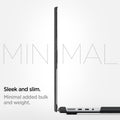 ACS04211 - MacBook Pro 16-inch Case Urban Fit in Black showing the sleek and slim. Minimal added bulk and weight
